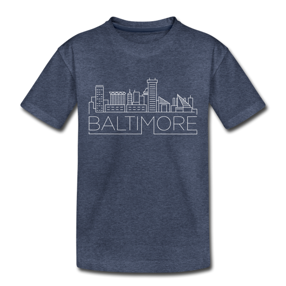 Baltimore, Maryland Toddler T-Shirt - Skyline Baltimore Toddler Tee - heather blue