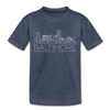 Baltimore, Maryland Toddler T-Shirt - Skyline Baltimore Toddler Tee - heather blue