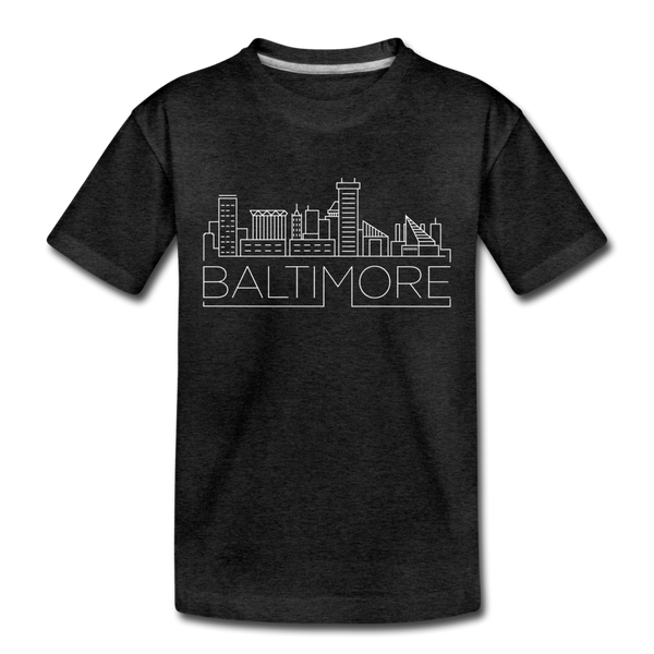 Baltimore, Maryland Toddler T-Shirt - Skyline Baltimore Toddler Tee - charcoal gray