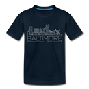 Baltimore, Maryland Toddler T-Shirt - Skyline Baltimore Toddler Tee - deep navy