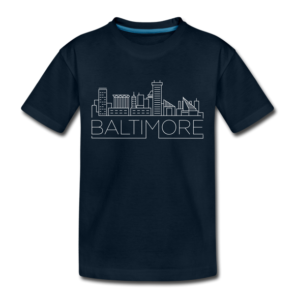 Baltimore, Maryland Toddler T-Shirt - Skyline Baltimore Toddler Tee - deep navy