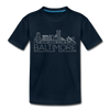 Baltimore, Maryland Toddler T-Shirt - Skyline Baltimore Toddler Tee - deep navy