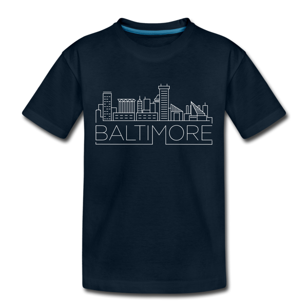 Baltimore, Maryland Toddler T-Shirt - Skyline Baltimore Toddler Tee - deep navy