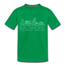 Baltimore, Maryland Toddler T-Shirt - Skyline Baltimore Toddler Tee - kelly green