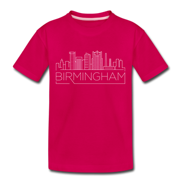Birmingham, Alabama Toddler T-Shirt - Skyline Birmingham Toddler Tee - dark pink