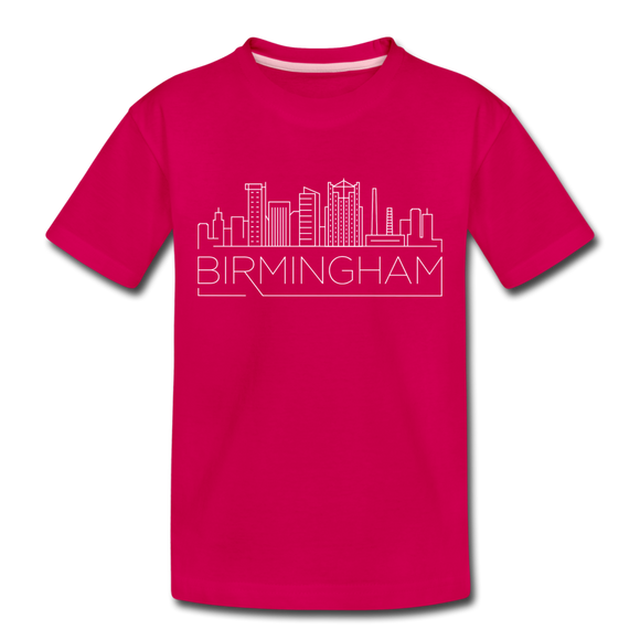 Birmingham, Alabama Toddler T-Shirt - Skyline Birmingham Toddler Tee - dark pink