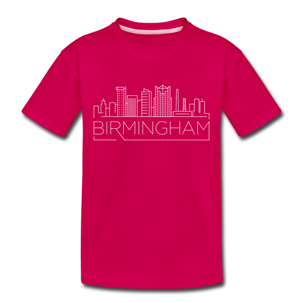 Birmingham, Alabama Toddler T-Shirt - Skyline Birmingham Toddler Tee - dark pink