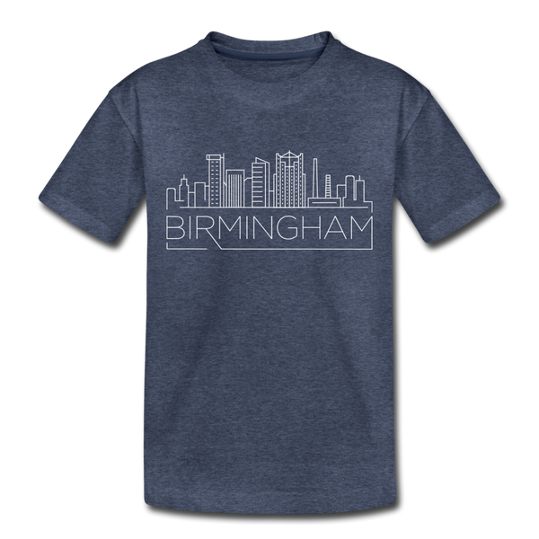 Birmingham, Alabama Toddler T-Shirt - Skyline Birmingham Toddler Tee - heather blue