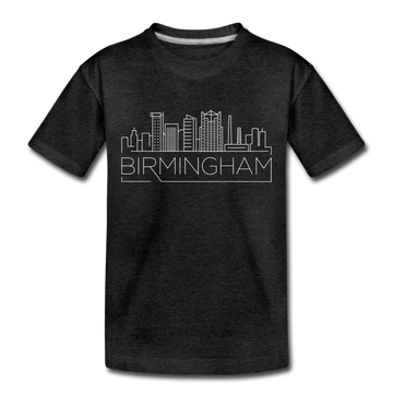 Birmingham, Alabama Toddler T-Shirt - Skyline Birmingham Toddler Tee - charcoal gray