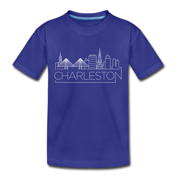 Charleston, South Carolina Toddler T-Shirt - Skyline Charleston Toddler Tee - royal blue