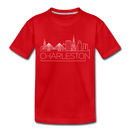Charleston, South Carolina Toddler T-Shirt - Skyline Charleston Toddler Tee - red