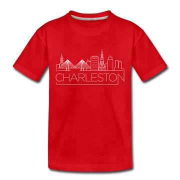 Charleston, South Carolina Toddler T-Shirt - Skyline Charleston Toddler Tee - red
