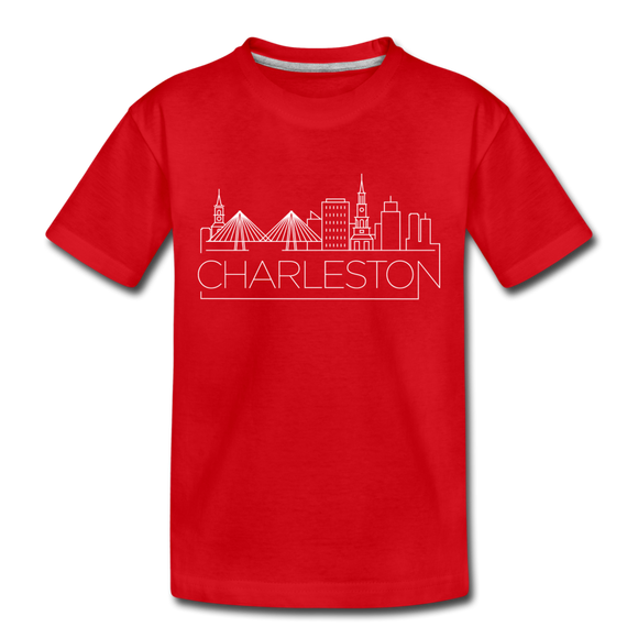 Charleston, South Carolina Toddler T-Shirt - Skyline Charleston Toddler Tee - red