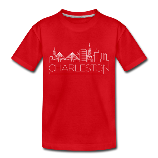 Charleston, South Carolina Toddler T-Shirt - Skyline Charleston Toddler Tee - red