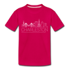 Charleston, South Carolina Toddler T-Shirt - Skyline Charleston Toddler Tee - dark pink