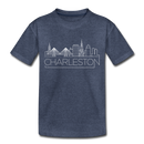 Charleston, South Carolina Toddler T-Shirt - Skyline Charleston Toddler Tee - heather blue