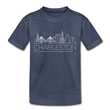 Charleston, South Carolina Toddler T-Shirt - Skyline Charleston Toddler Tee - heather blue