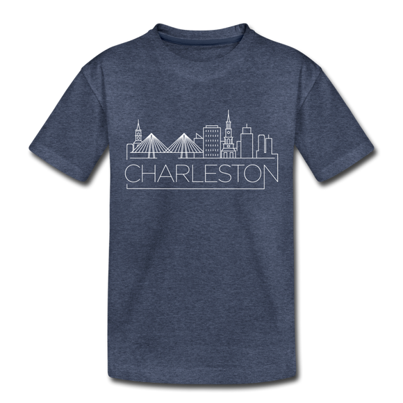 Charleston, South Carolina Toddler T-Shirt - Skyline Charleston Toddler Tee - heather blue
