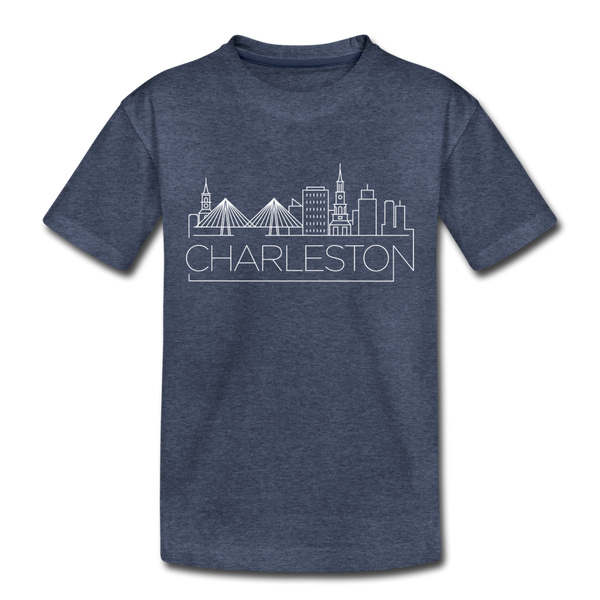 Charleston, South Carolina Toddler T-Shirt - Skyline Charleston Toddler Tee - heather blue