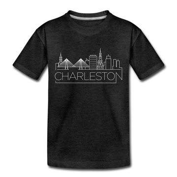 Charleston, South Carolina Toddler T-Shirt - Skyline Charleston Toddler Tee - charcoal gray