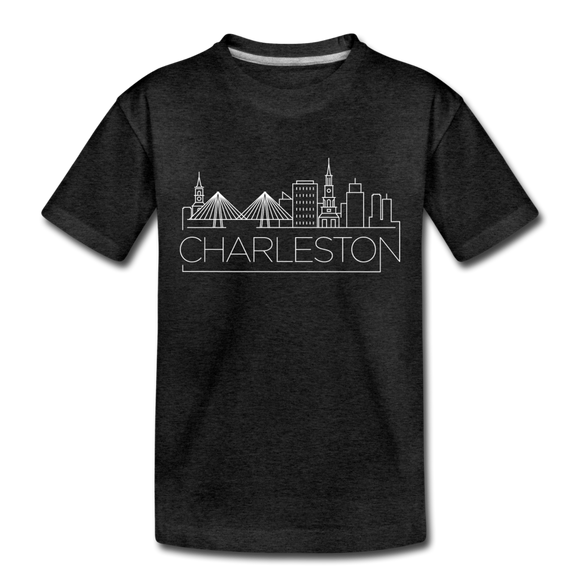 Charleston, South Carolina Toddler T-Shirt - Skyline Charleston Toddler Tee - charcoal gray