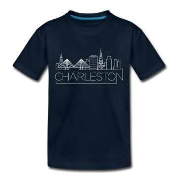 Charleston, South Carolina Toddler T-Shirt - Skyline Charleston Toddler Tee - deep navy