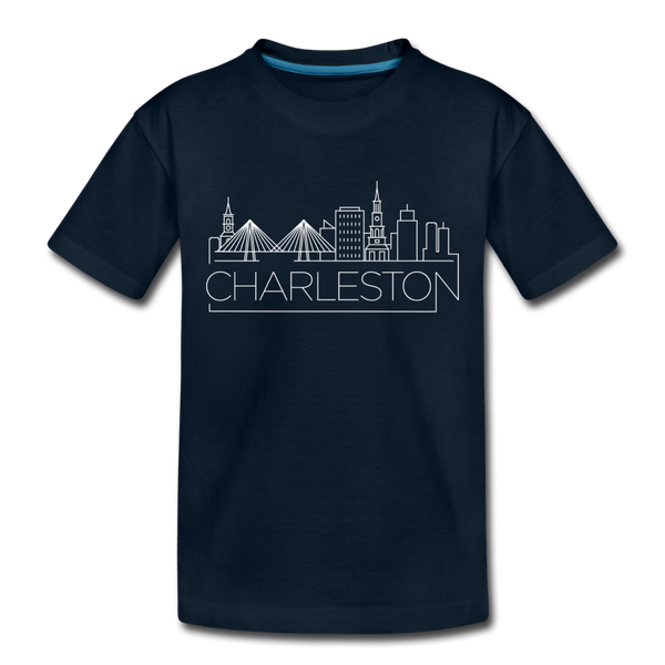 Charleston, South Carolina Toddler T-Shirt - Skyline Charleston Toddler Tee - deep navy