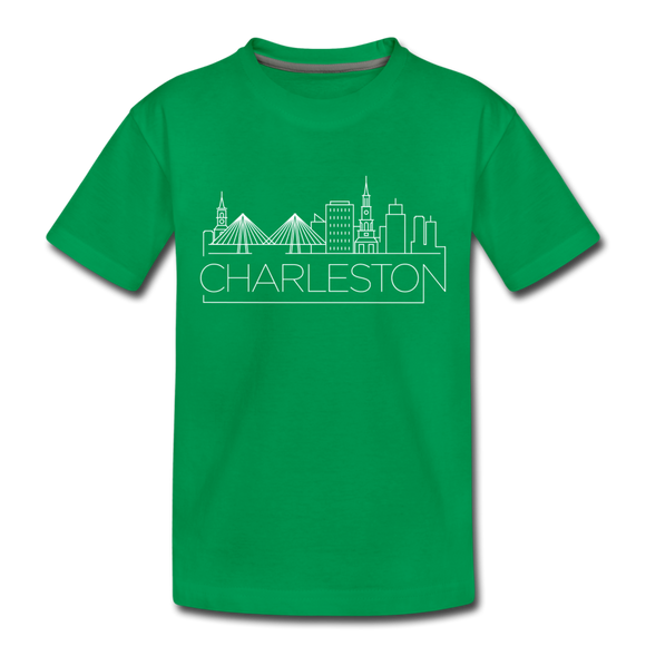 Charleston, South Carolina Toddler T-Shirt - Skyline Charleston Toddler Tee - kelly green