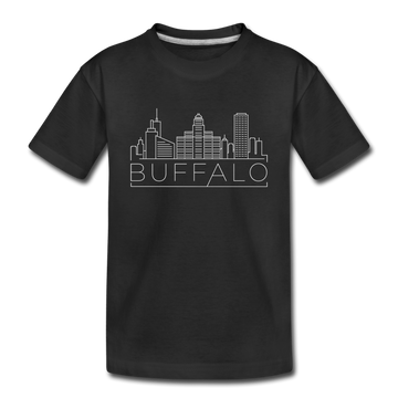 Buffalo, New York Toddler T-Shirt - Skyline Buffalo Toddler Tee - black