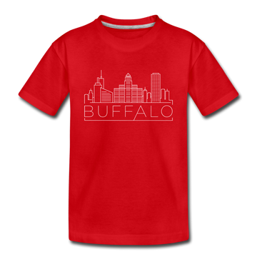 Buffalo, New York Toddler T-Shirt - Skyline Buffalo Toddler Tee - red