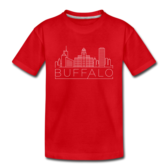 Buffalo, New York Toddler T-Shirt - Skyline Buffalo Toddler Tee - red
