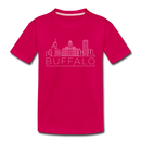 Buffalo, New York Toddler T-Shirt - Skyline Buffalo Toddler Tee - dark pink
