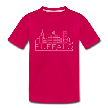 Buffalo, New York Toddler T-Shirt - Skyline Buffalo Toddler Tee - dark pink