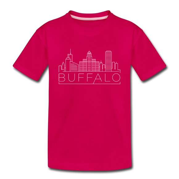 Buffalo, New York Toddler T-Shirt - Skyline Buffalo Toddler Tee - dark pink