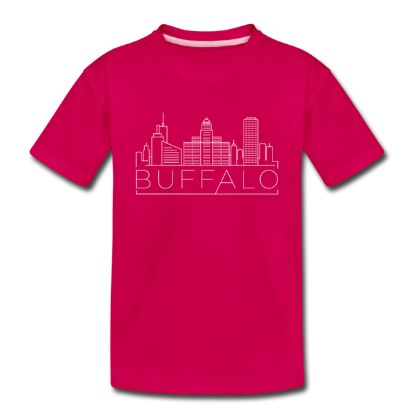 Buffalo, New York Toddler T-Shirt - Skyline Buffalo Toddler Tee - dark pink