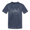 Buffalo, New York Toddler T-Shirt - Skyline Buffalo Toddler Tee - heather blue