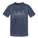 Buffalo, New York Toddler T-Shirt - Skyline Buffalo Toddler Tee - heather blue