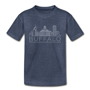 Buffalo, New York Toddler T-Shirt - Skyline Buffalo Toddler Tee - heather blue