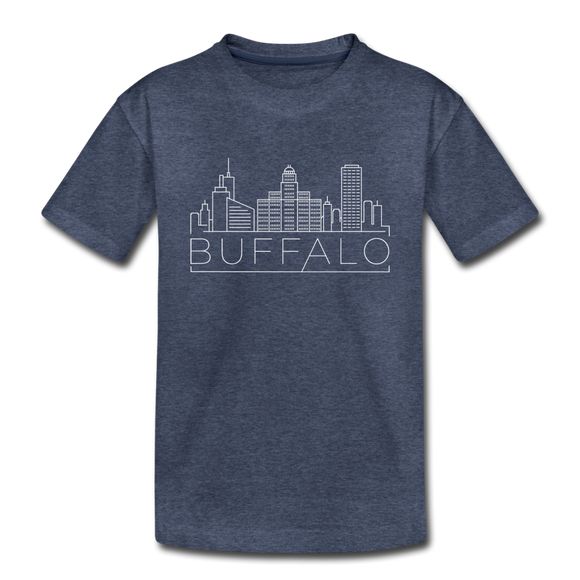 Buffalo, New York Toddler T-Shirt - Skyline Buffalo Toddler Tee - heather blue
