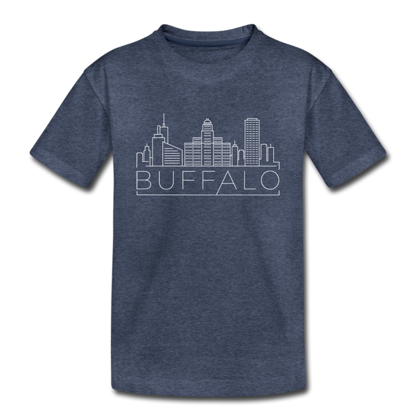 Buffalo, New York Toddler T-Shirt - Skyline Buffalo Toddler Tee - heather blue