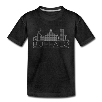 Buffalo, New York Toddler T-Shirt - Skyline Buffalo Toddler Tee - charcoal gray