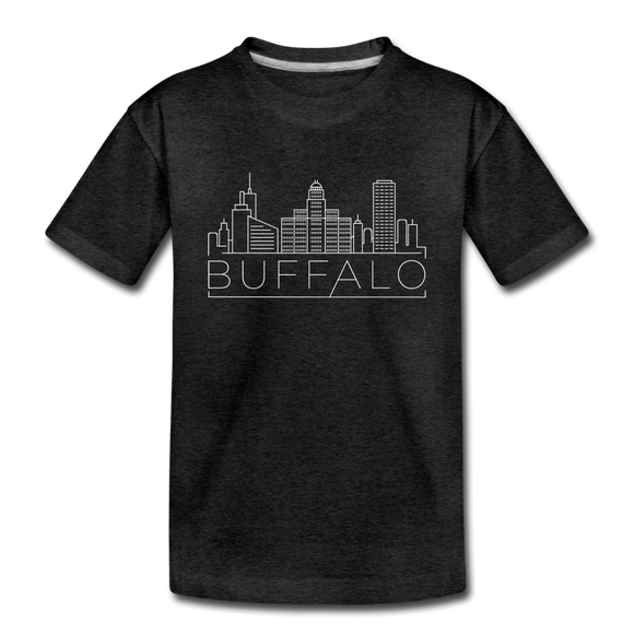 Buffalo, New York Toddler T-Shirt - Skyline Buffalo Toddler Tee - charcoal gray