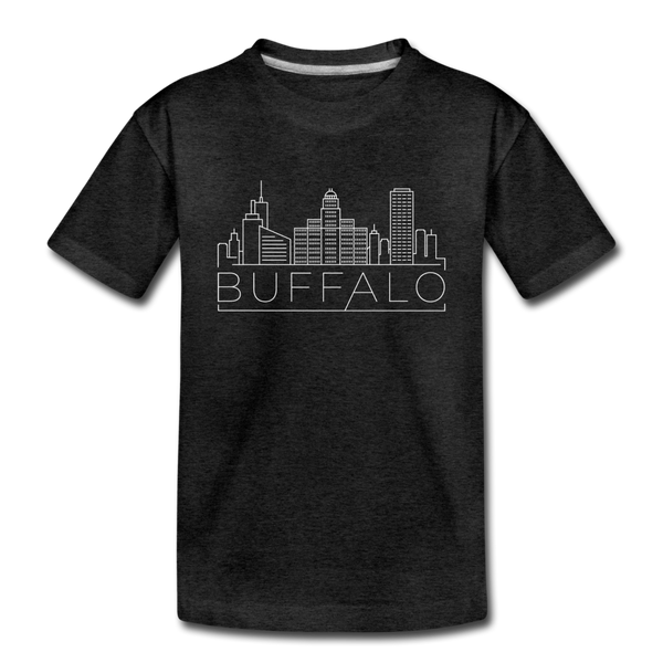 Buffalo, New York Toddler T-Shirt - Skyline Buffalo Toddler Tee - charcoal gray