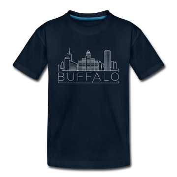 Buffalo, New York Toddler T-Shirt - Skyline Buffalo Toddler Tee - deep navy