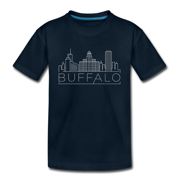 Buffalo, New York Toddler T-Shirt - Skyline Buffalo Toddler Tee - deep navy