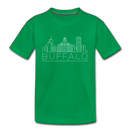Buffalo, New York Toddler T-Shirt - Skyline Buffalo Toddler Tee - kelly green