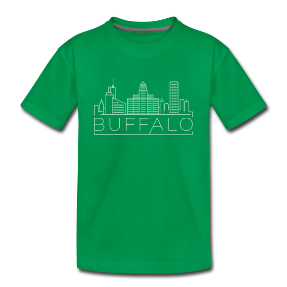 Buffalo, New York Toddler T-Shirt - Skyline Buffalo Toddler Tee - kelly green
