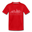 Columbus, Ohio Toddler T-Shirt - Skyline Columbus Toddler Tee - red