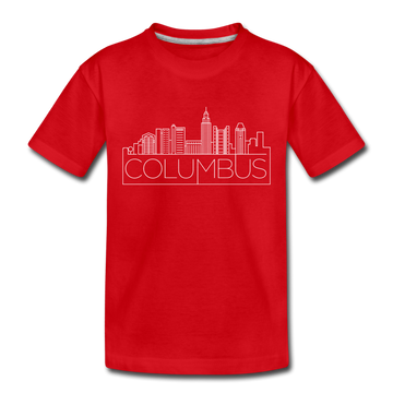 Columbus, Ohio Toddler T-Shirt - Skyline Columbus Toddler Tee - red
