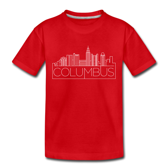 Columbus, Ohio Toddler T-Shirt - Skyline Columbus Toddler Tee - red